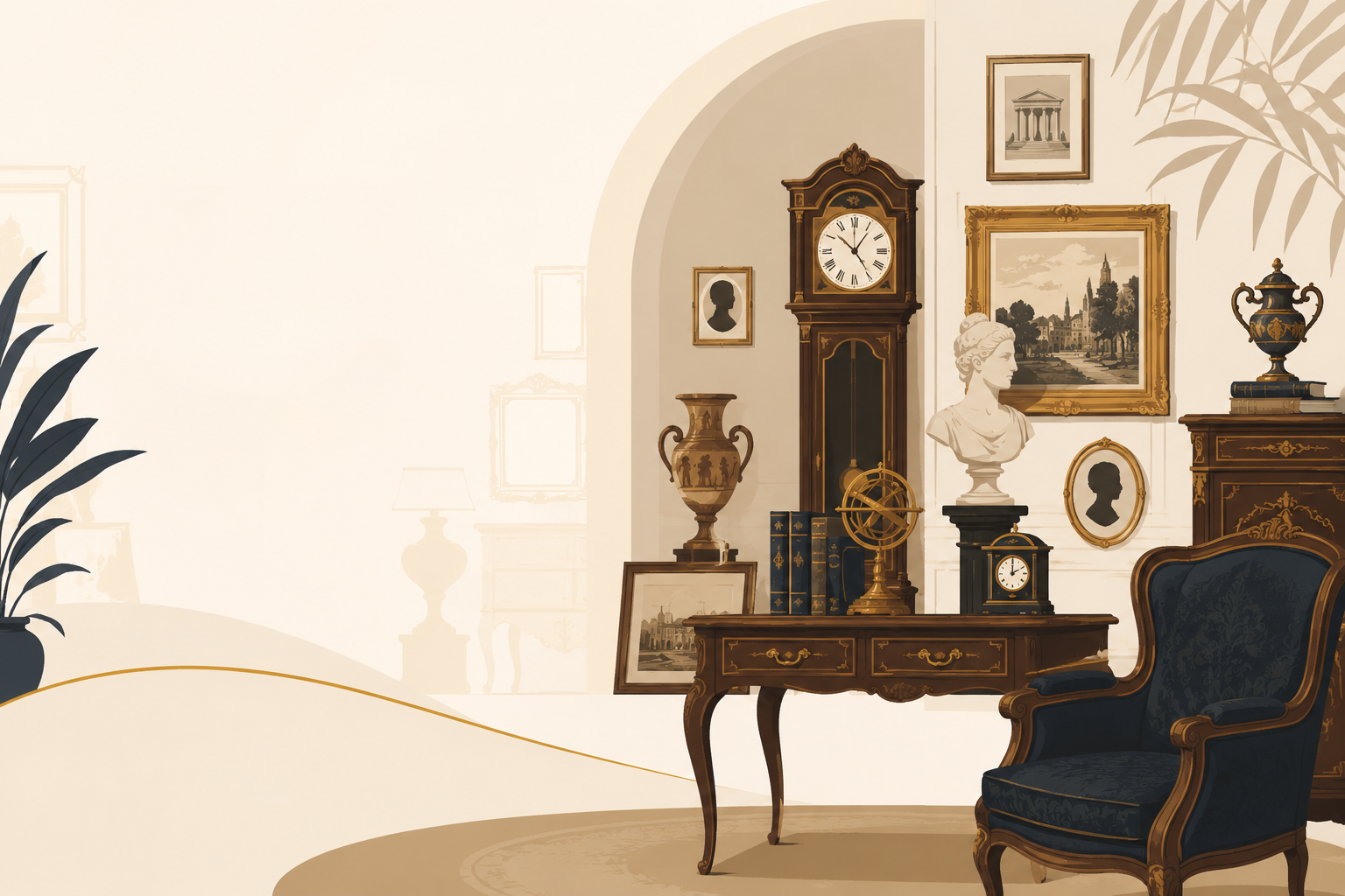 Univers Lambert Antiquité — mobilier et objets anciens dans un intérieur élégant
